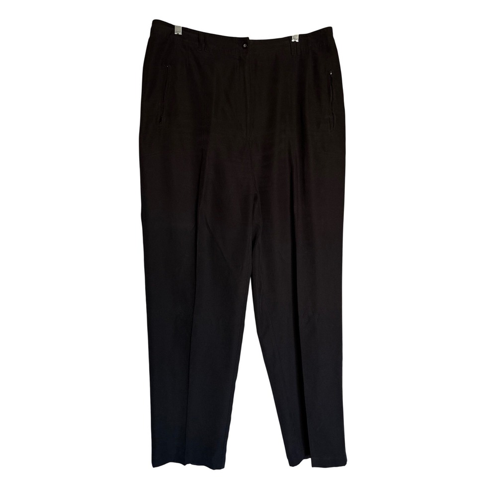 Jamie Sadock Black Golf Pants Womens 14 Straight‎ Leg Zip Pocket Lightwt Trouser